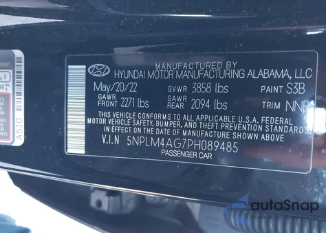 2023 Hyundai Elantra Sel z USA, uszkodzony, nr VIN 5NPLM4AG7PH089485